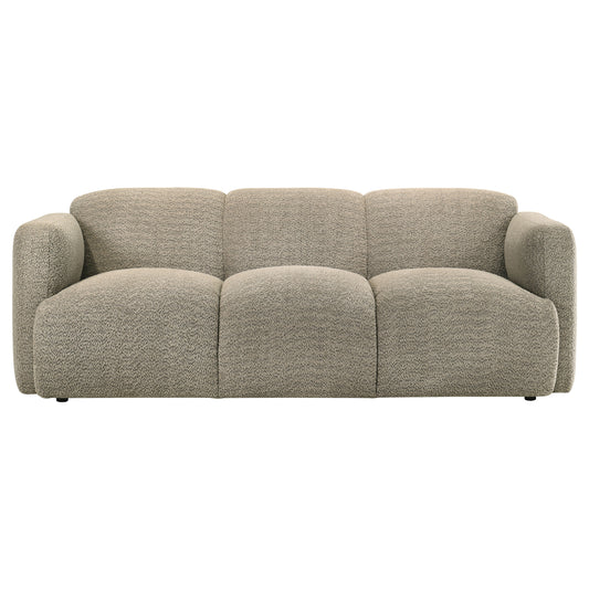 Dorset Fabric Upholstered Round Track Arm Sofa Brown