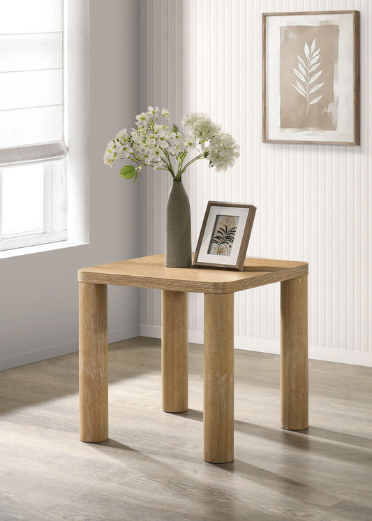 Castlewood Engineered Wood Accent Side End Table Washed Oak