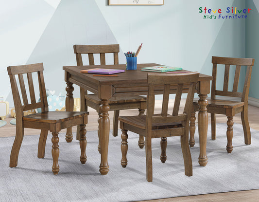 Joanna Kids 5 Piece Dining Set, Mocha Finish
