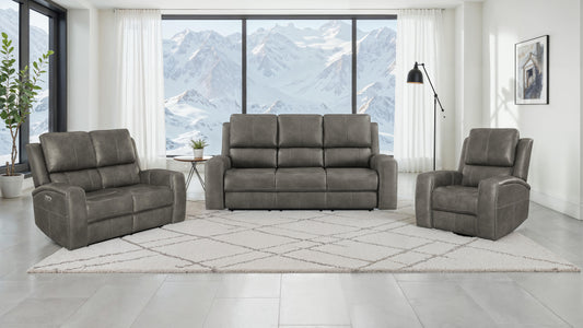 Brickston 3-piece Triple Power Reclining Sofa Set Charcoal
