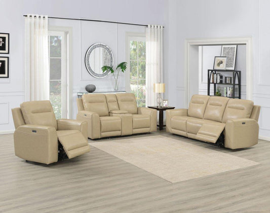 Doncella 3 Piece Dual Power Leather Reclining Set(Sofa, Loveseat & Chair)