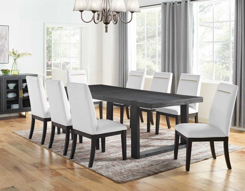 Yves 5 Piece Dining Set (Table & 4 White Performance Side Chairs)
