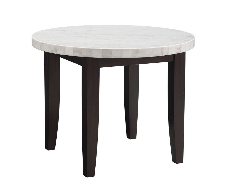 Francis 40 inch Round White Marble Top Dining Table