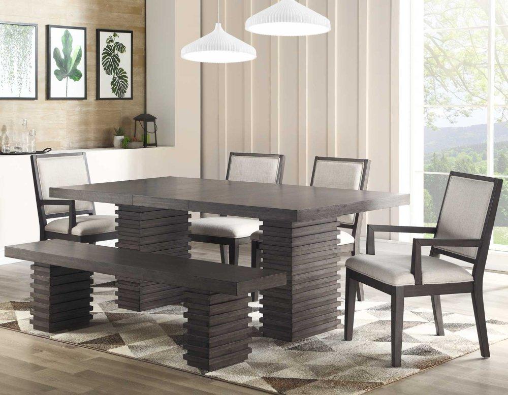 Mila 6 Piece Set (Table, Bench & 4 Side Chairs)