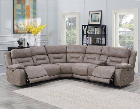 Aria RAF Loveseat, Desert Sand, Console, 2 Pwr-Pwr Recliners
