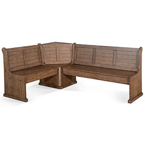 Doe Valley Long Bench & Corner Back, Wood Seat