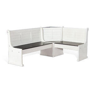 Carriage House Long Bench & Corner Back, Wood Seat