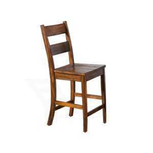 24"H Tuscany Ladderback Barstool w/ Wood Seat