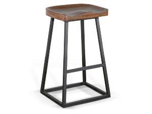 30"H Barstool, Wood Seat