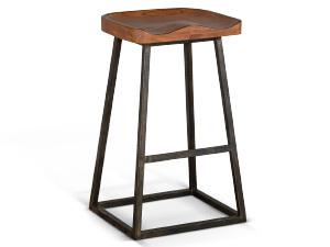 30"H Barstool, Wood Seat