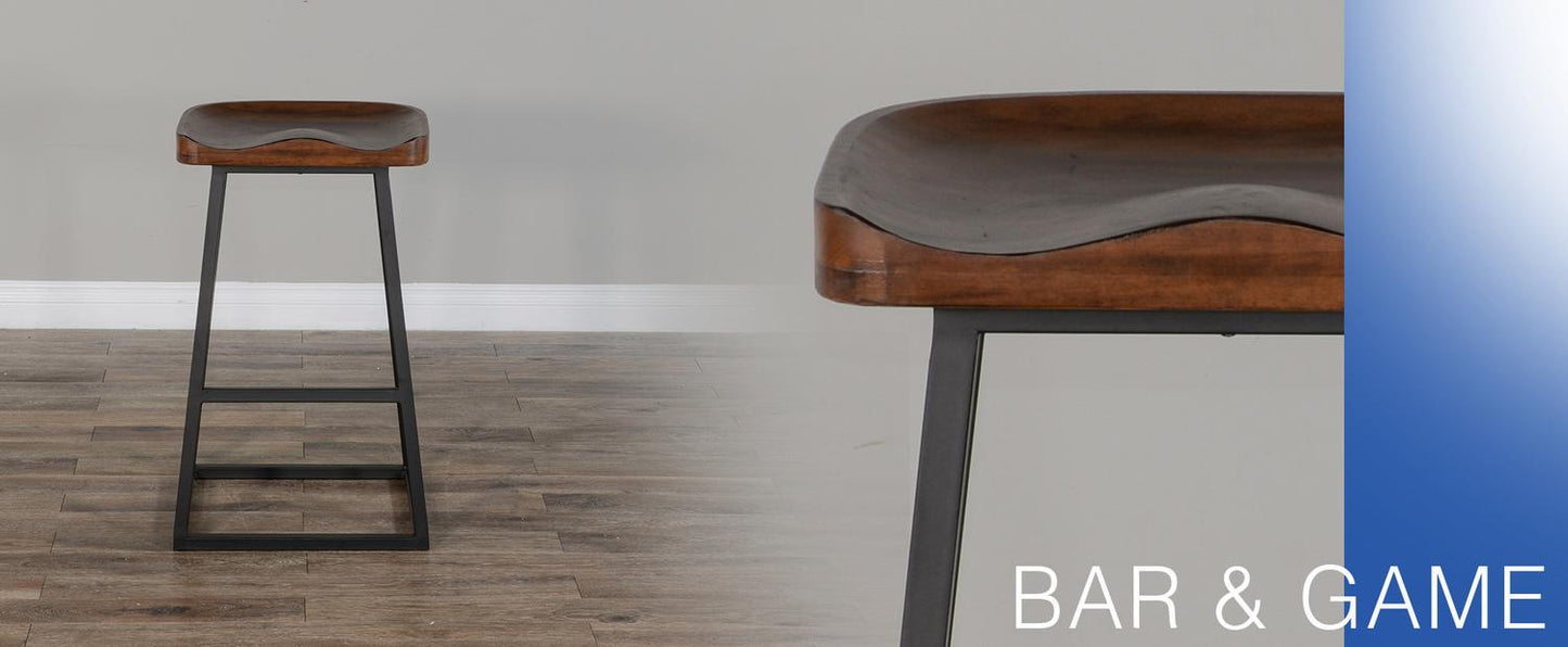 30"H Barstool, Wood Seat