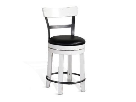 24"H Barstool w/ Back & Swivel
