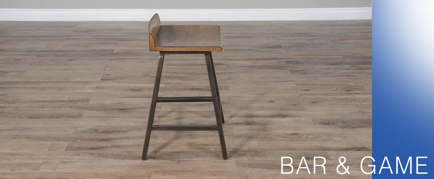 24"H Stool, Wood Seat