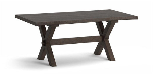 Crossbuck Oak Live Edge Dining Table