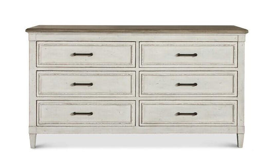 Bella 6 Drawer Wood Top Dresser