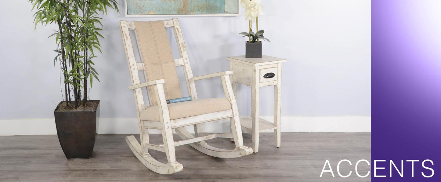 White Sand Rocker, Cushion Seat & Back