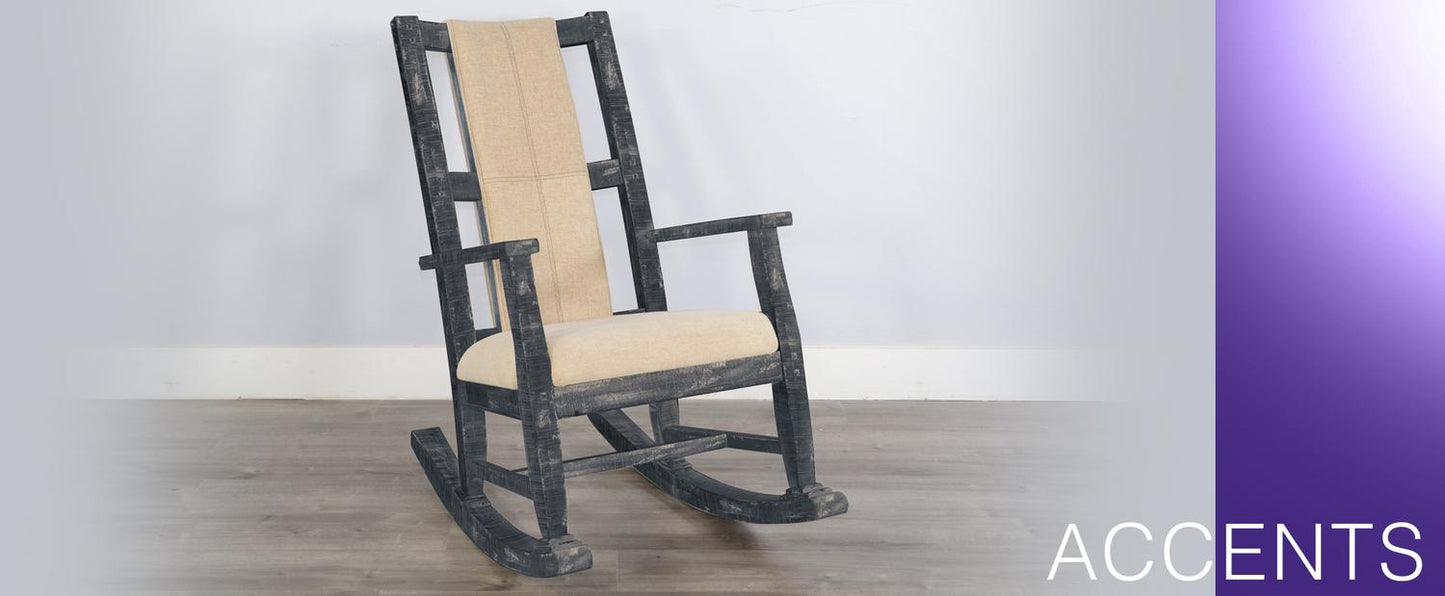 Black Sand Rocker, Cushion Seat & Back