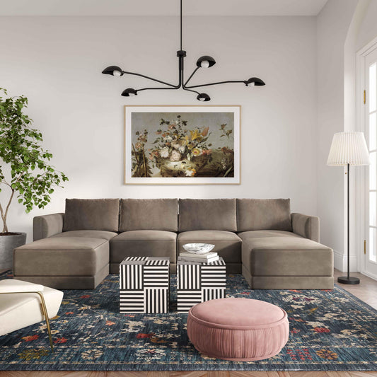 Willow Taupe Modular 6 Piece U Sectional