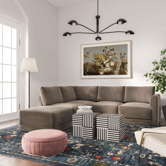 Willow Taupe Modular 5 Piece LAF Sectional