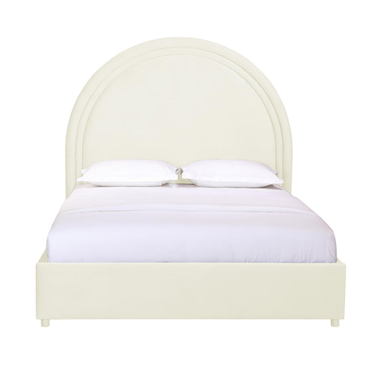 Gumdrop Cream Velvet Bed in Queen