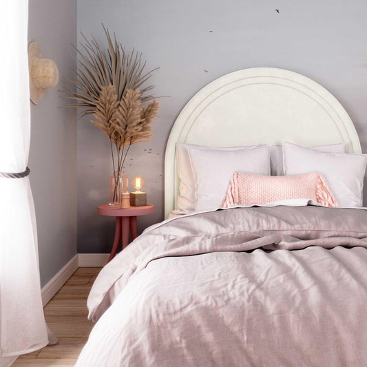 Gumdrop Cream Velvet Bed in Full