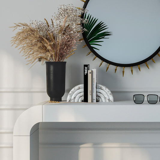 Grey Marble Concrete Bookends (Set of 2)