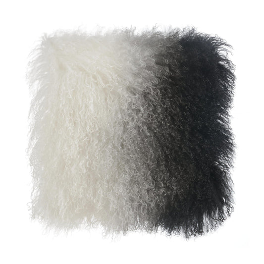 Tibetan Sheep Pillow White to Black