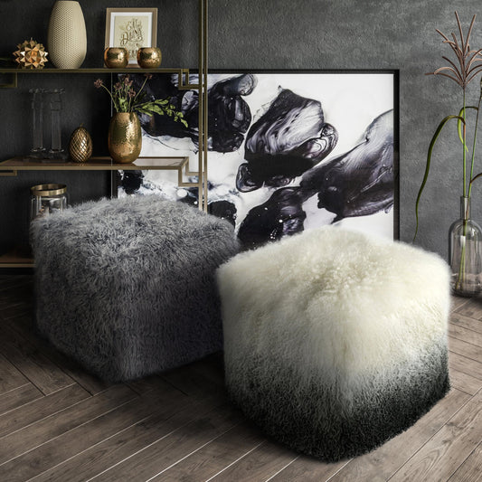 Tibetan Sheep Grey Pouf
