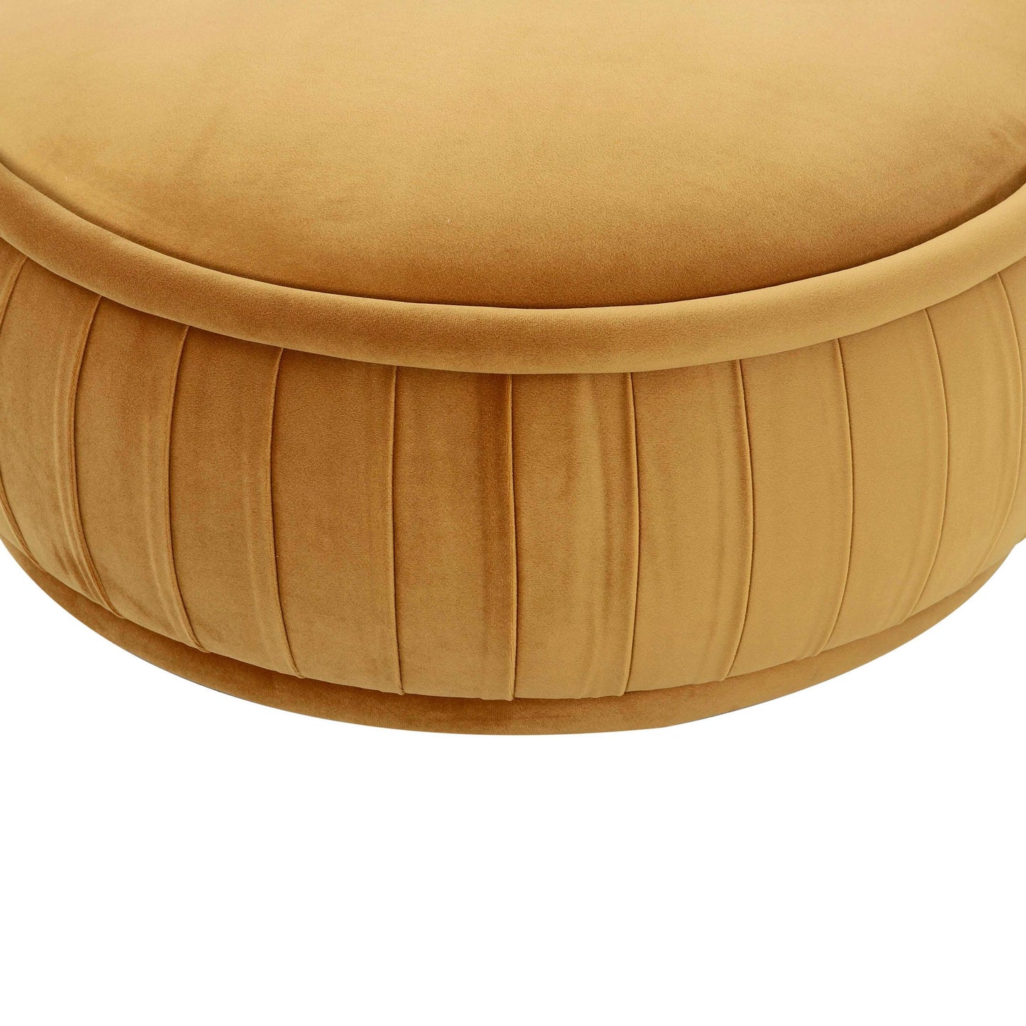 Rylee Sunset Orange Velvet Ottoman