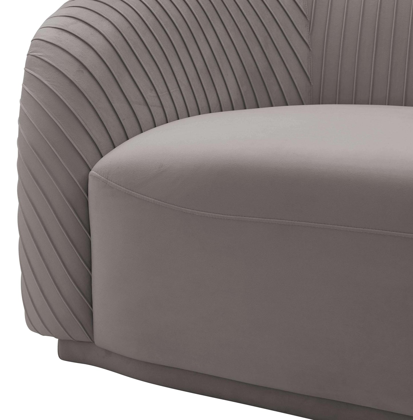 Yara Pleated Grey Velvet Sofa by Inspire Me! Home Decor