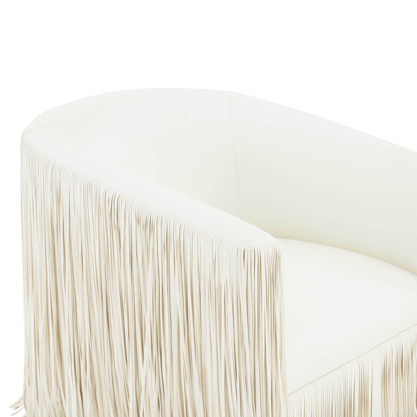 Shag Me Ivory Vegan Leather Swivel Chair