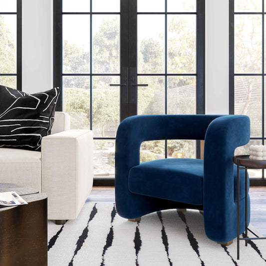 Ayanna Midnight Velvet Accent Chair