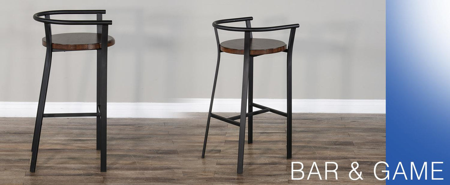 30"H Barstool, Wood Seat