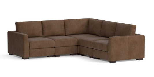 Aurora Leather L-Shaped Sectional