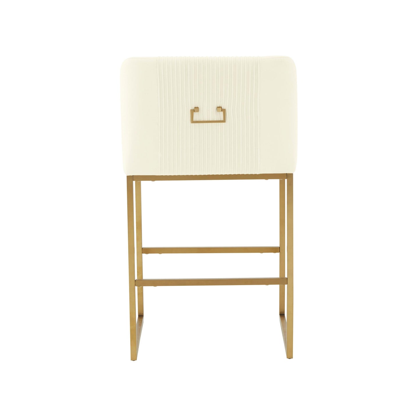 Lisa Cream Pleated Velvet Counter Stool by Inspire Me! Home Decor