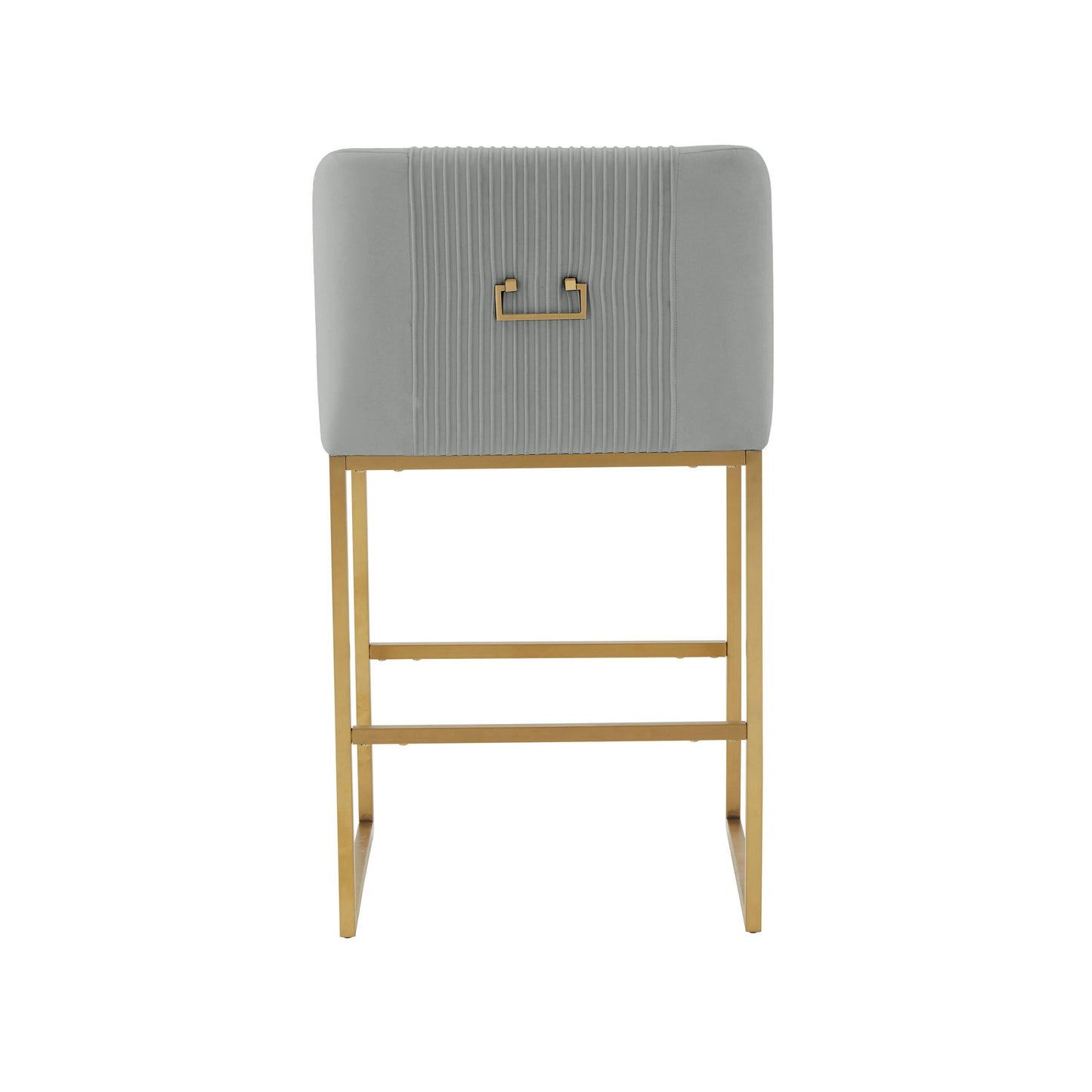 Lisa Grey Pleated Velvet Counter Stool by Inspire Me! Home Decor