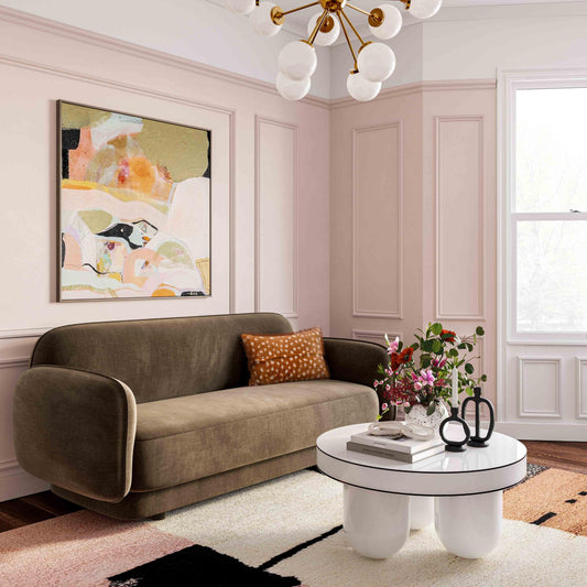 Kandor Chocolate Brown Textured Velvet Sofa