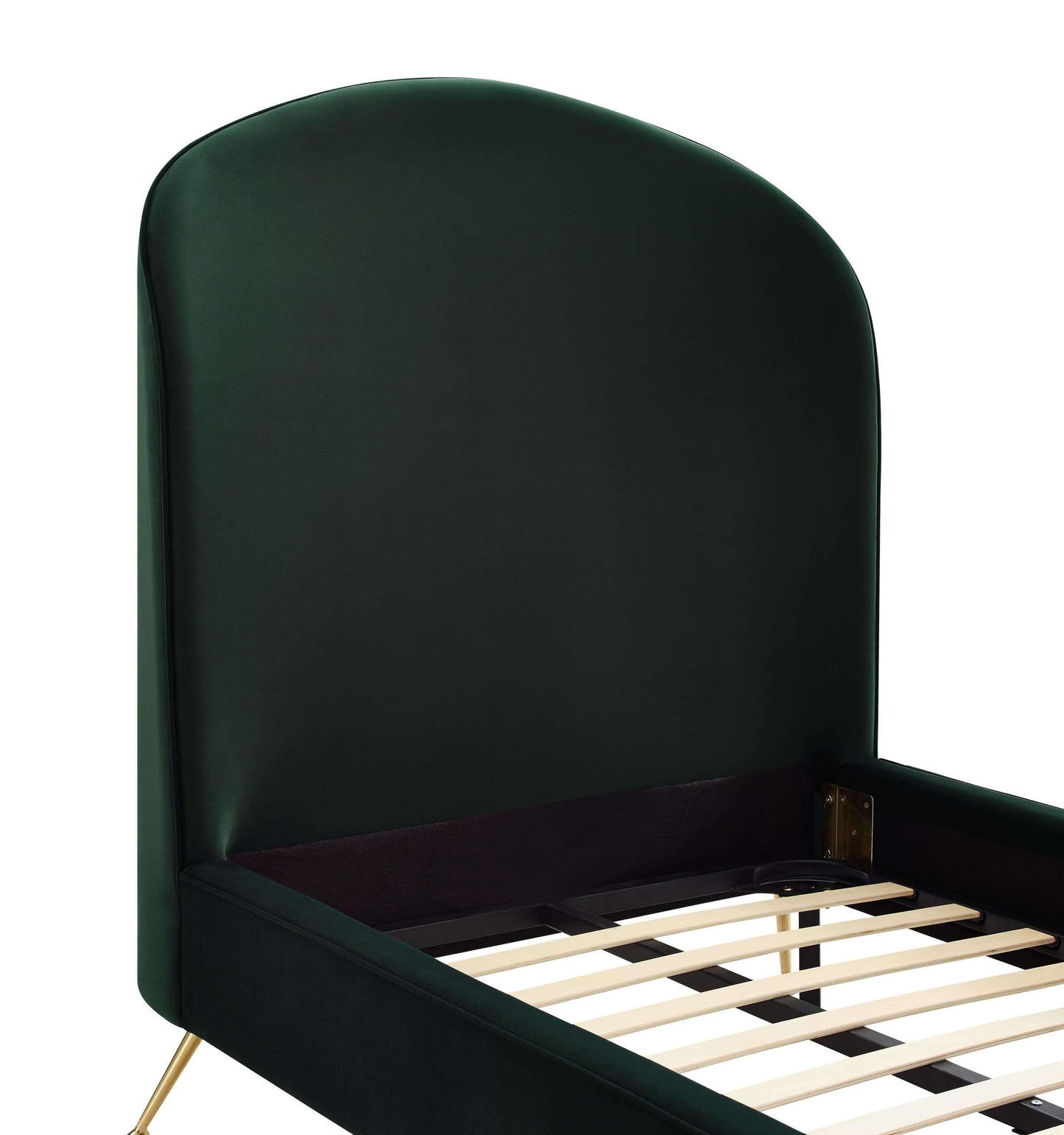 Vivi Forest Green Velvet Bed in Twin