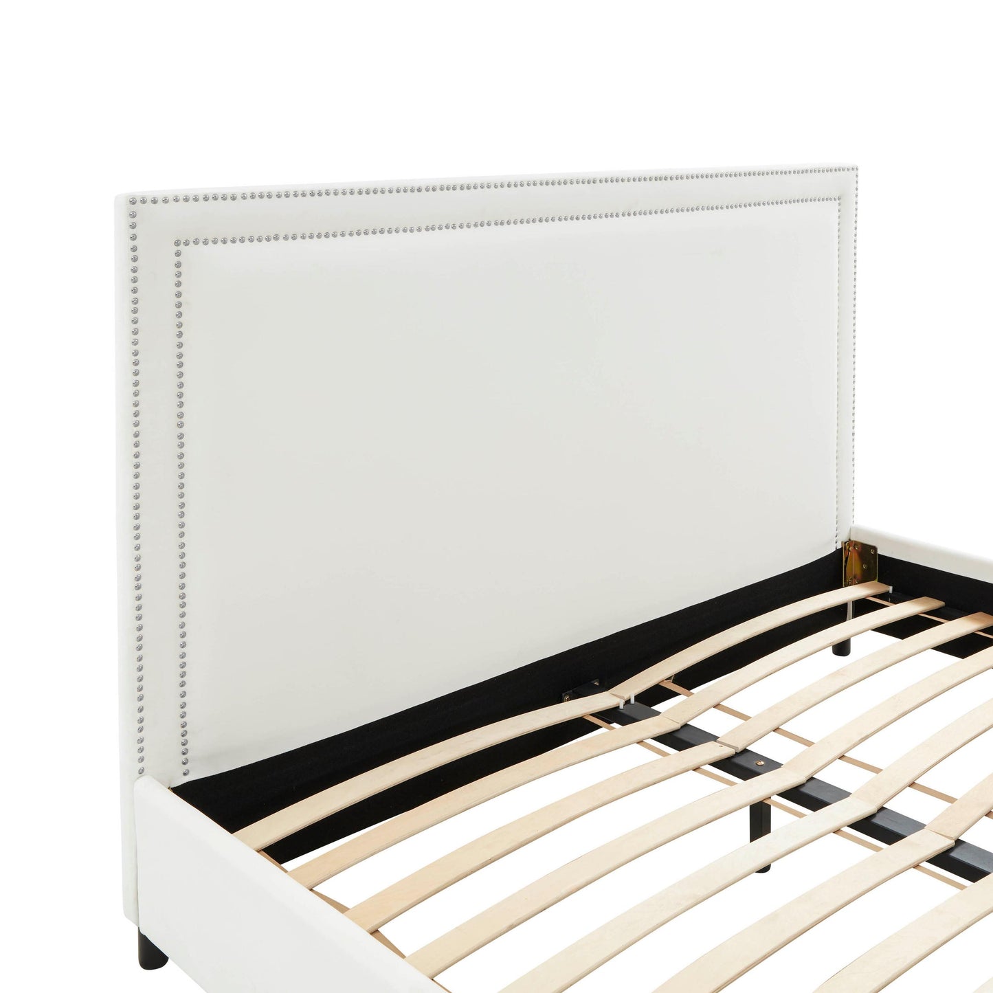 Reed White Velvet Bed in Queen