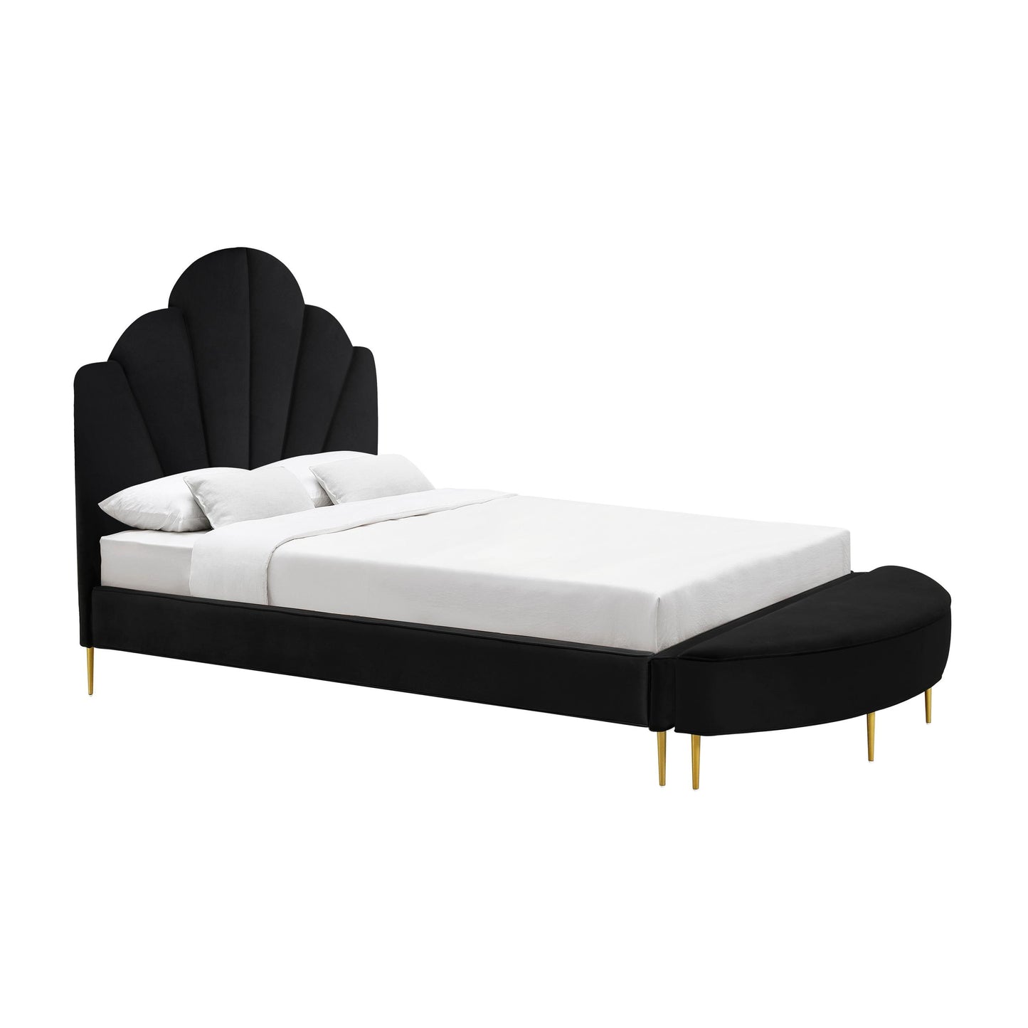 Bianca Black Velvet Bed in Queen