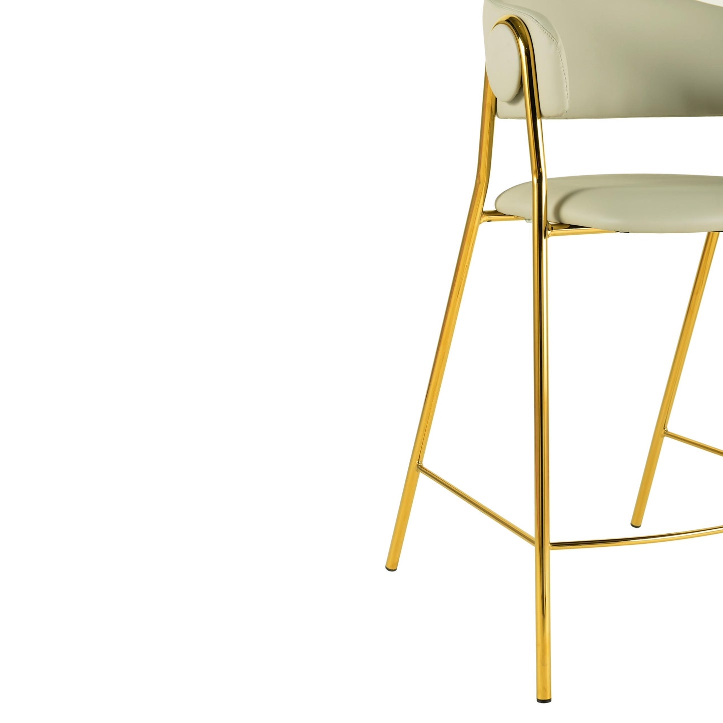 Lara Cream Vegan Leather Counter Stool - Set of 2 by Inspire Me! Home Decor