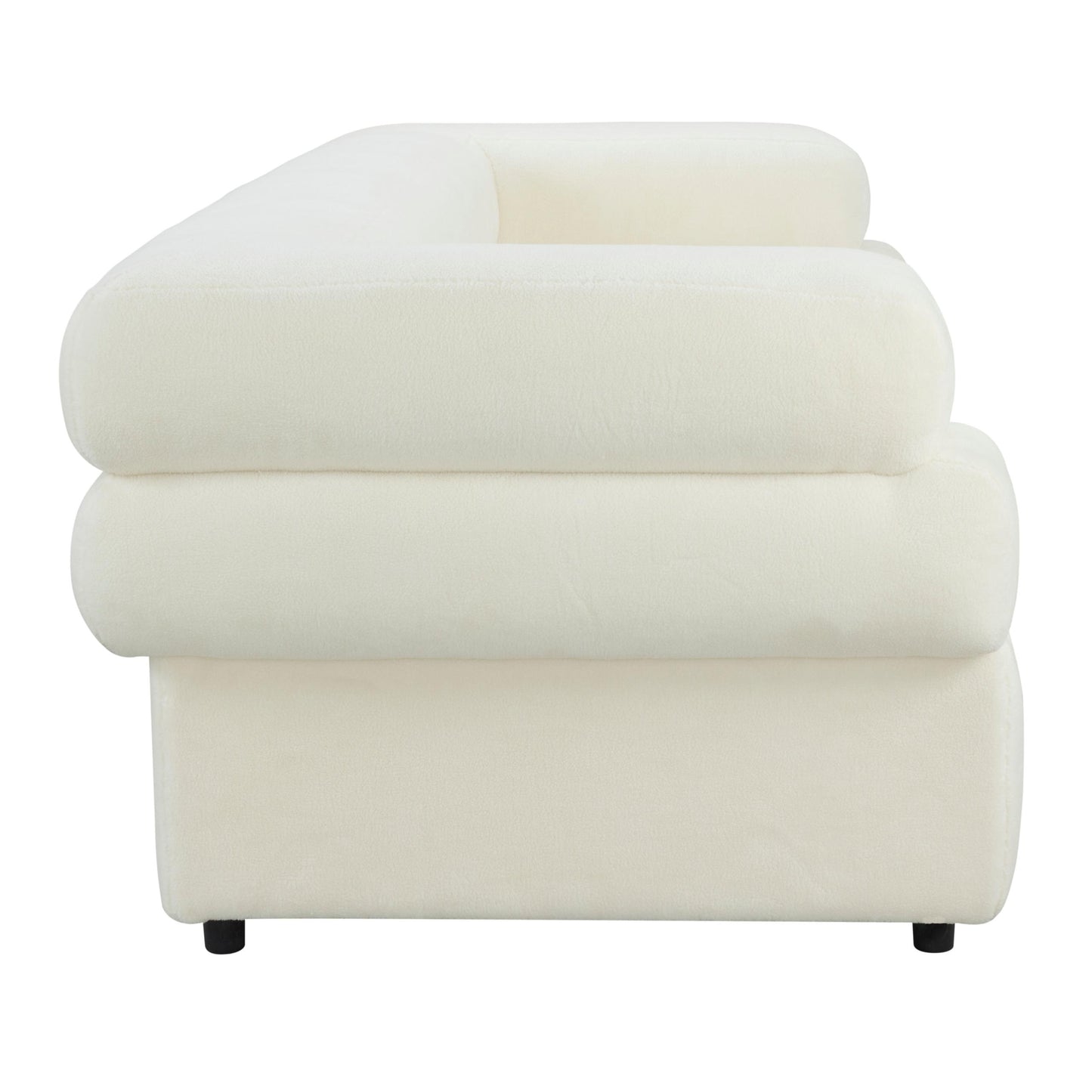 Elsa Cream Vegan Shearling Sofa by Inspire Me! Home Decor