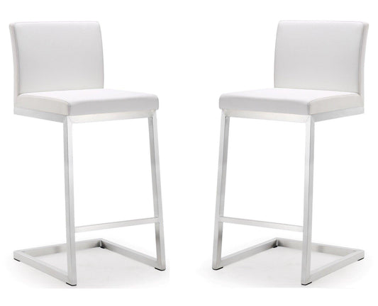 Parma White Steel Counter Stool (Set of 2)