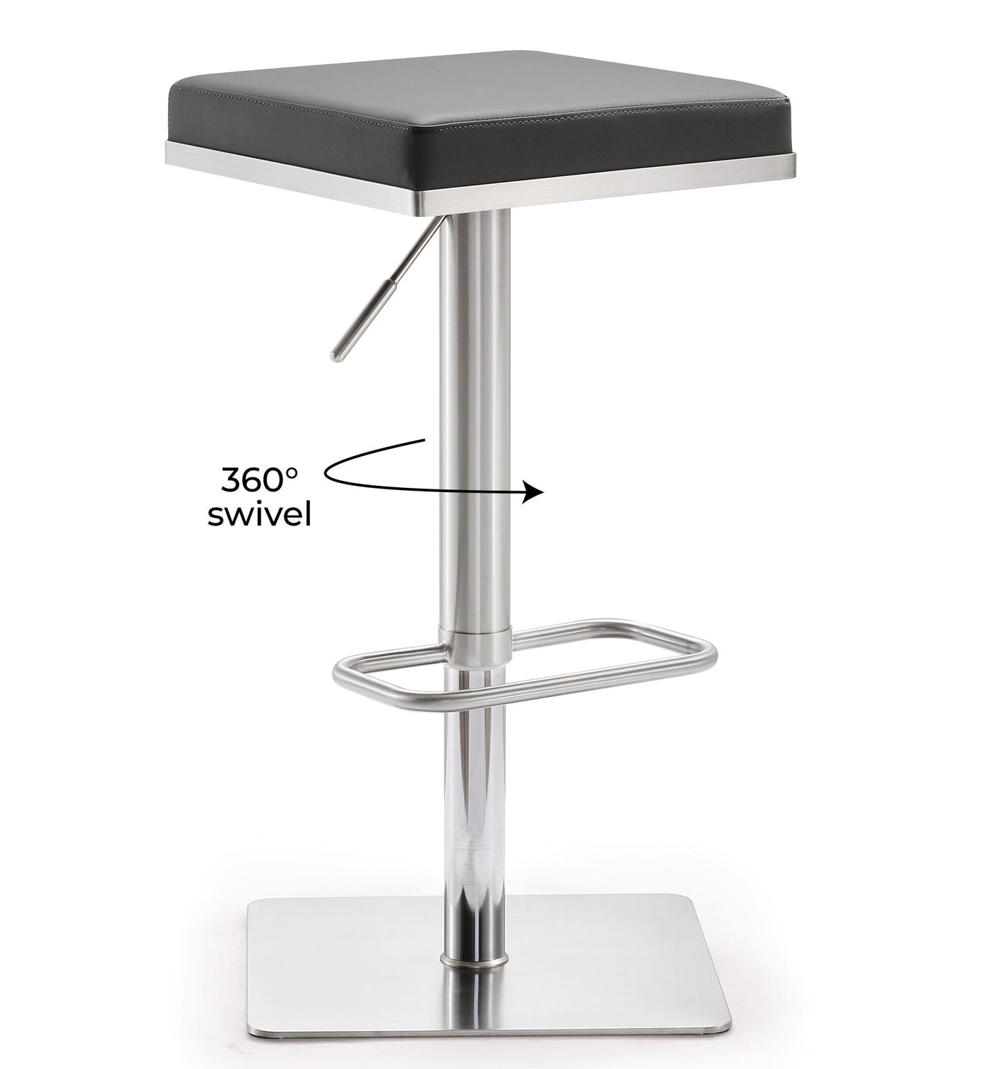 Bari Grey Stainless Steel Barstool