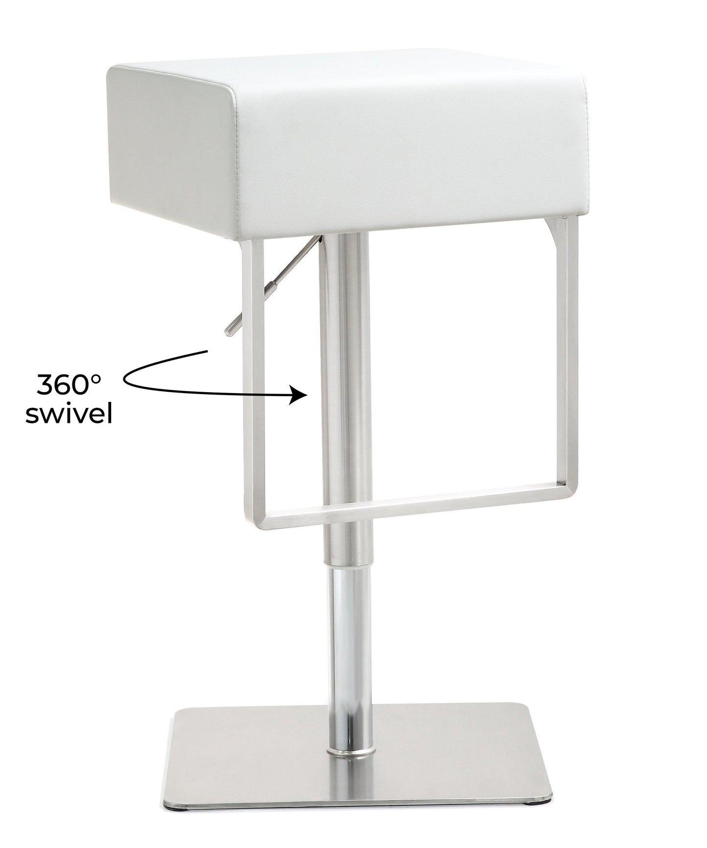 Seville White Steel Barstool