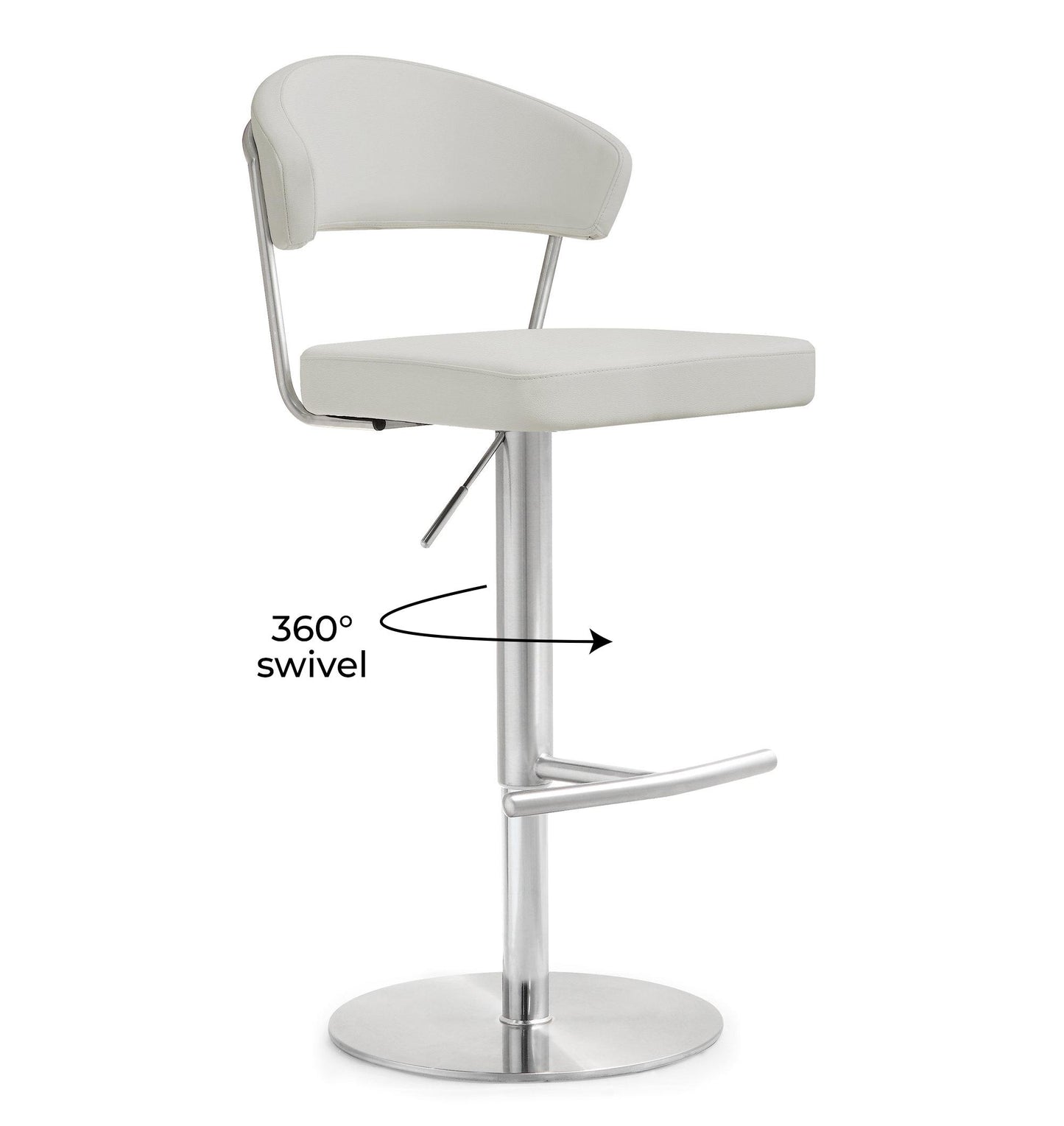 Cosmo Light Grey Steel Adjustable Barstool
