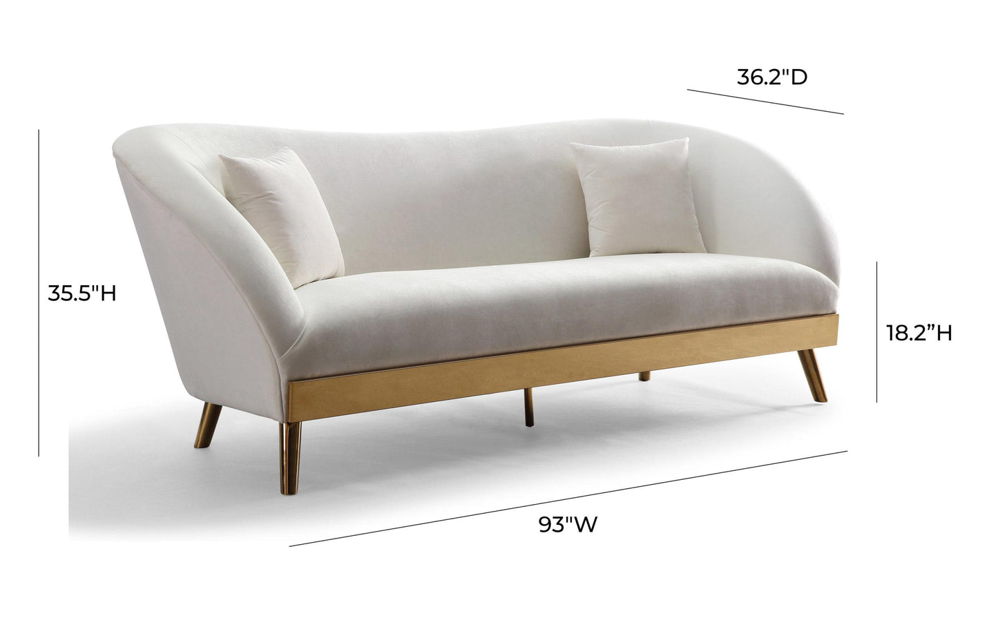 Chloe Cream Velvet Sofa