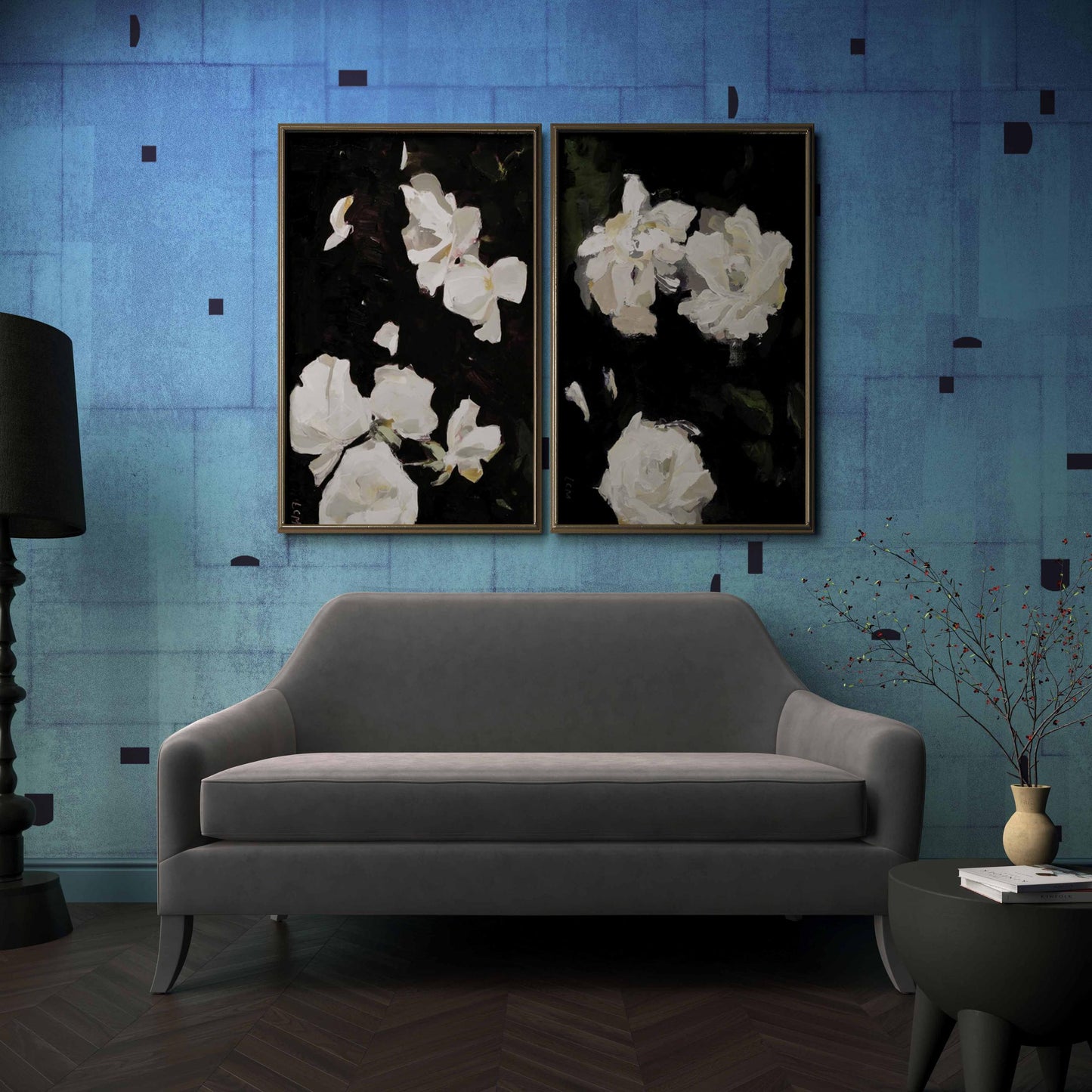 Neveah Grey Velvet Loveseat