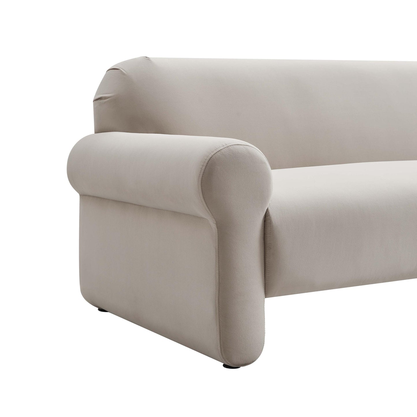 Keelee Taupe 84 Inch Velvet Sofa