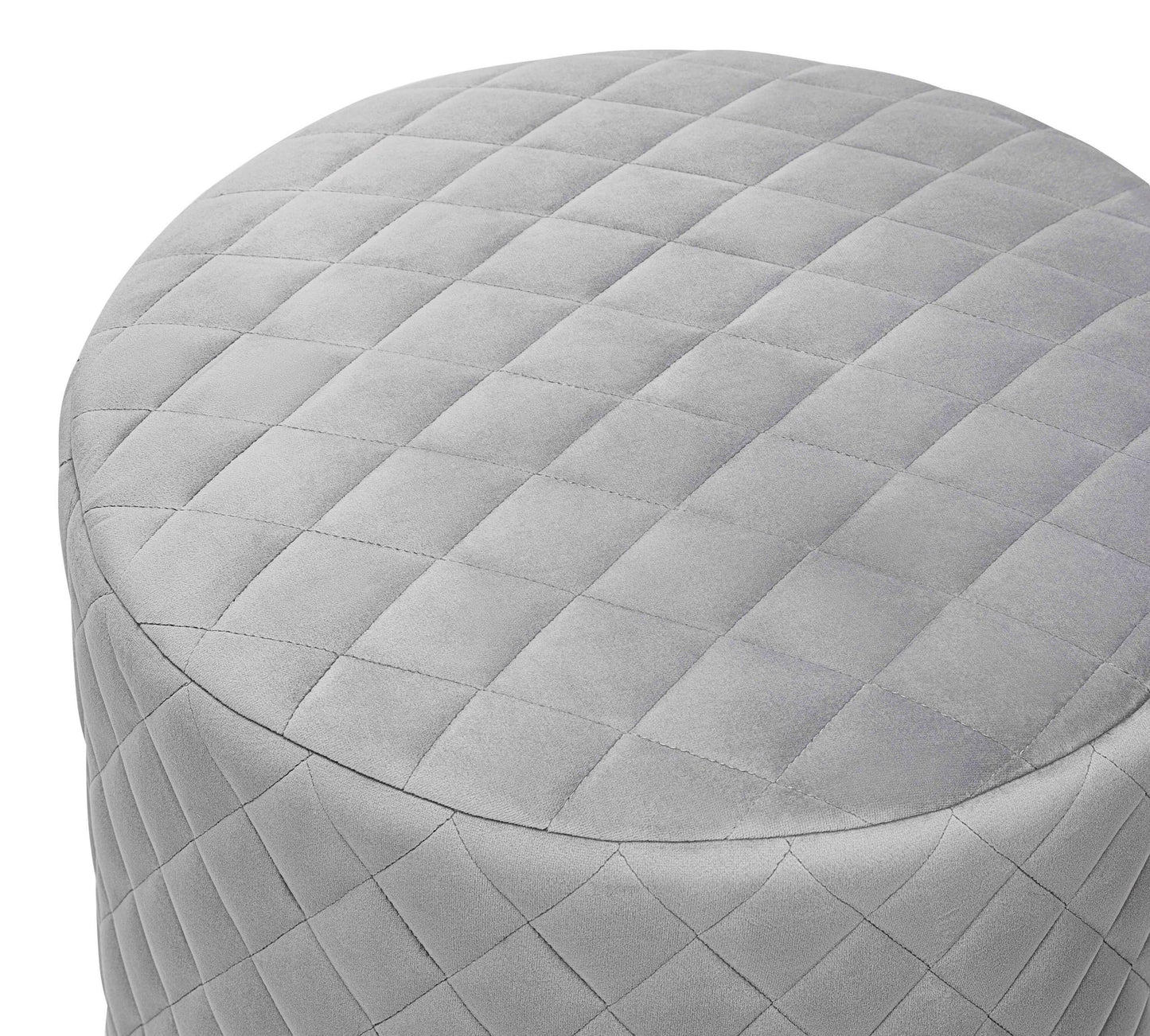 Abir Grey Velvet Ottoman